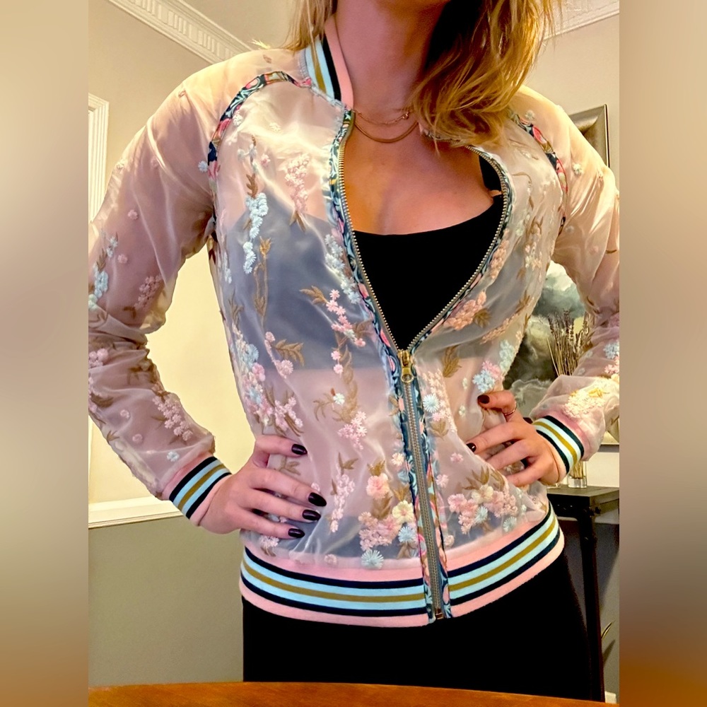 Anna Sui see through bomber jacket